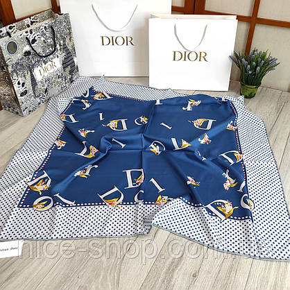 Хустка D.i.o.r шовкова з ручною підшивкою, фото 4