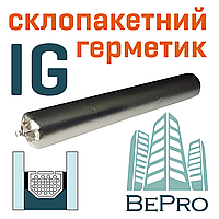 Силікон для виробництва склопакетів, BePro IG 600 мл чорний