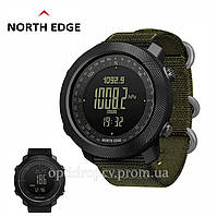 Часы North Edge Apache Green 5 BAR, North Edge Тактические часы с компасом, Норс едж 5 бар с зеленым ремешком