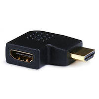 Перехідник відео HDMI M/F (адаптер) Lucom (62.09.8228) 90°вправо 4K@60Hz v2.0 Gold