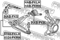 САЙЛЕНБЛОК ЗАДНИЙ ПЕРЕДНЕГО ПРАВОГО РЫЧАГА HONDA CIVIC FK 2006-2012 FEBEST FE HAB-FKRH