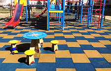 Гумова плитка 50см*50см, H=30мм з втулками для дитячих майданчиків фітнес клубів спортзал PRO, фото 2