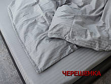 Полуторний набір постільної білизни 150*220 з Страйп Сатину №17-5102 Черешенка™, фото 5