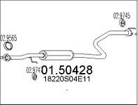 Средняя часть выхлопной системы (Резонатор) MTS MTS 01.50428 для HONDA CIVIC