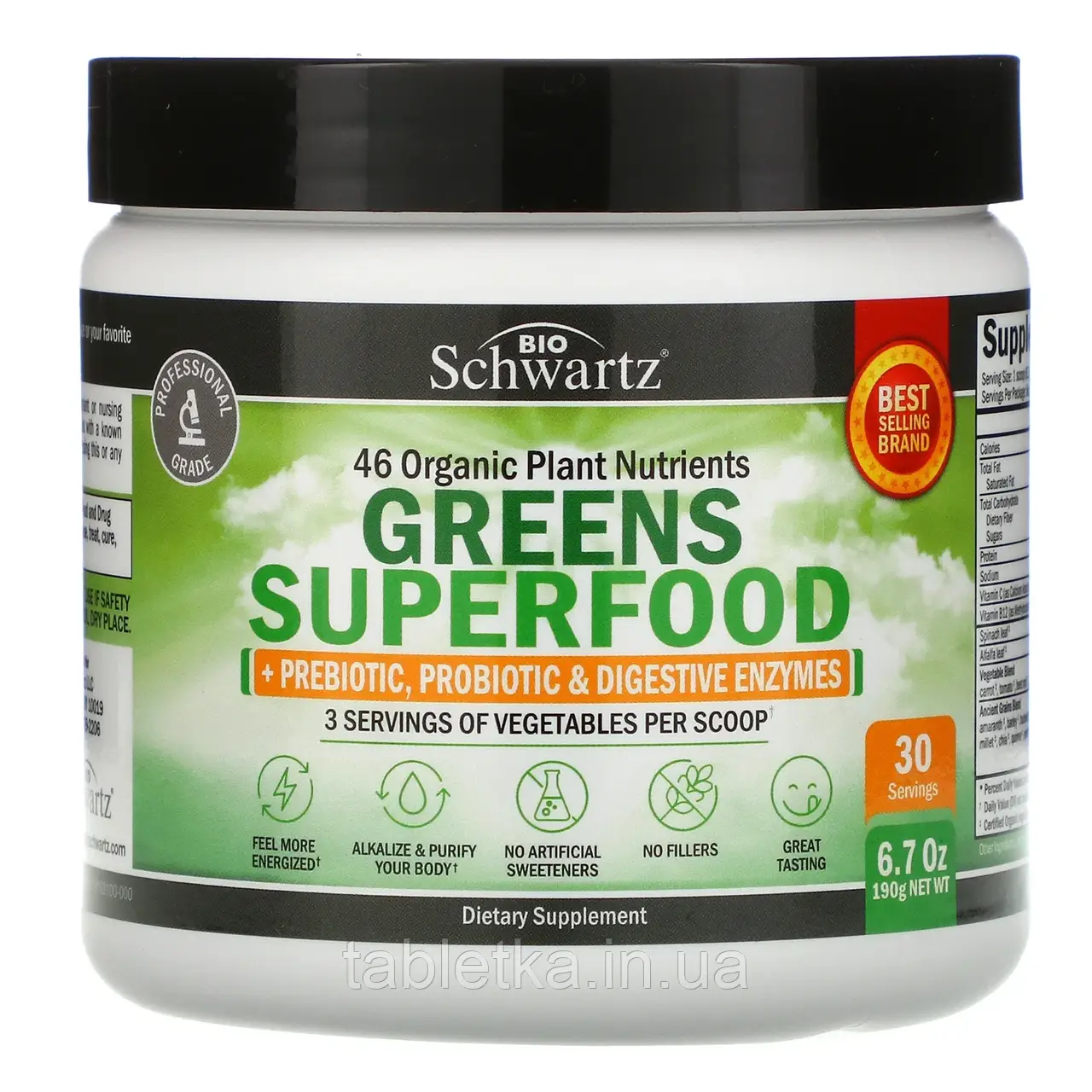 BioSchwartz, Greens Superfood, 190 г (6,7 унції)