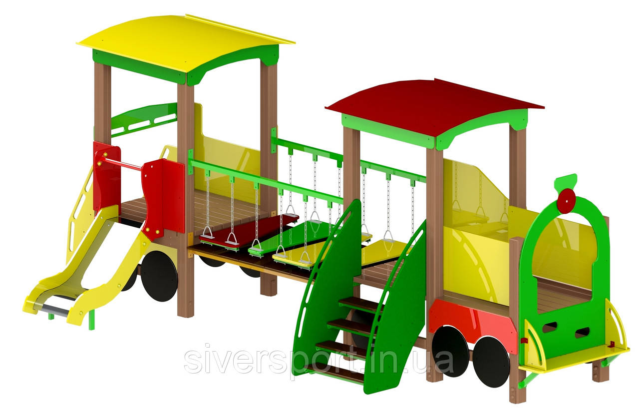 Гімнастичний комплекс "Паровозик з вагончиком" SiverSport KID404, фото 1