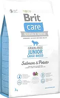 Brit Care GF Junior Large Breed Salmon & Potato 3 кг для щенков и молодых собак больших пород с лосос