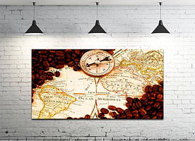 Картина на полотні на стіну для інтер`єру/спальні/прихожої DK Карти 50х100 см (DKP50100-map102)