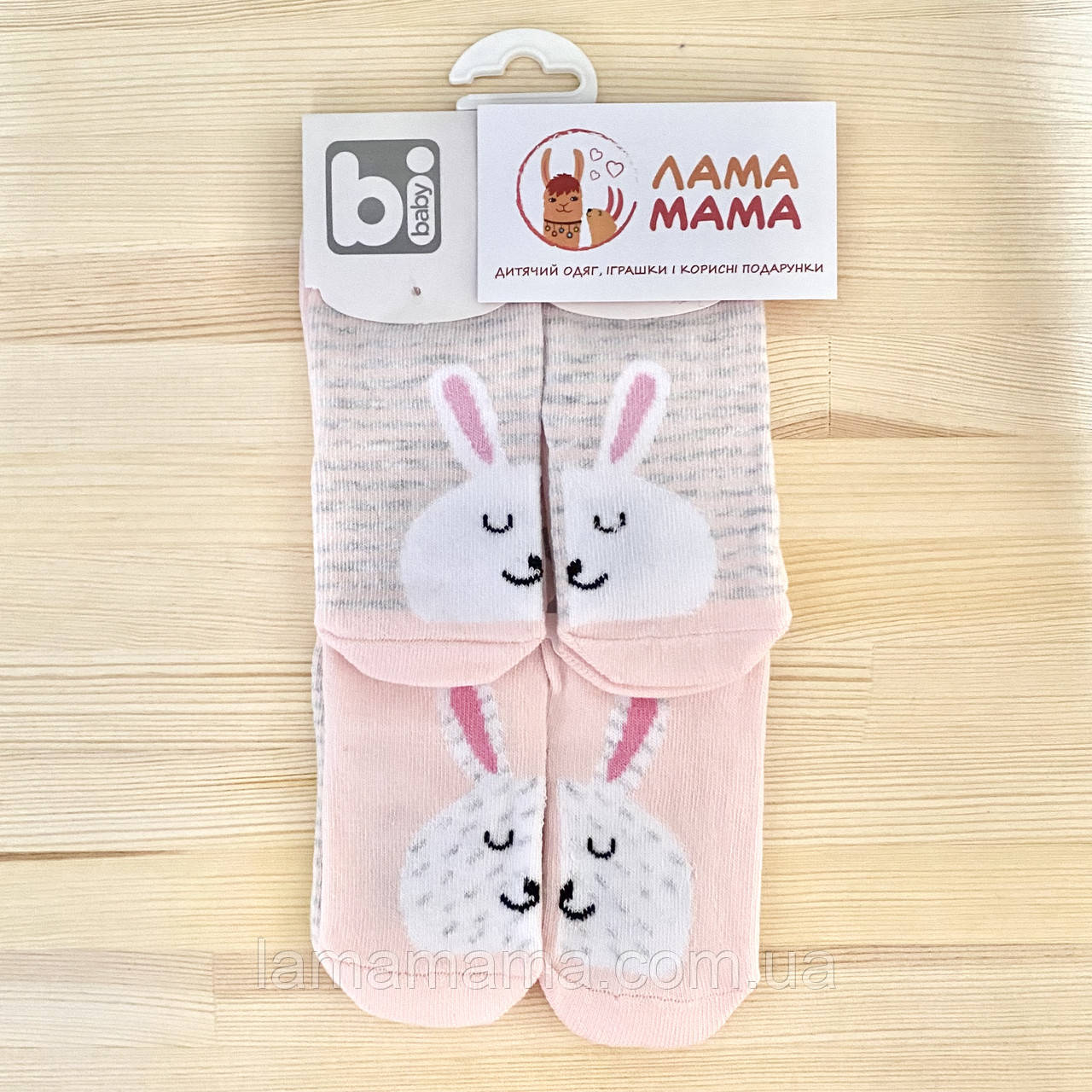 Тонкі шкарпетки для новонароджених дівчаток 2 пари Зайчики Bibaby, фото 1