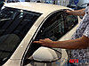 Дефлектори вікон вітровики Volkswagen Passat B7/B8 (USA) сед 2010-2018 (скотч) TopVisor з хромомом молдингом, фото 4