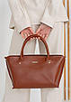 Жіноча шкіряна сумка Midi світло-коричнева, фото 9