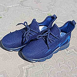 Кросівки дитячі сині, текстильні, шнурівка, фото 7