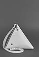 Шкіряна жіноча сумка-косметичка Піраміда біла, фото 2