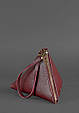 Шкіряна жіноча сумка-косметичка Піраміда Марсала, фото 3