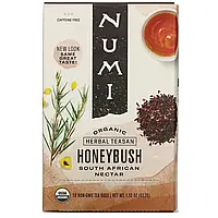 Numi Tea, Organic Herbal Teasan, Honeybush, без кофеина, 18 чайных пакетиков, 43,2 г (1,52 унции) в Украине