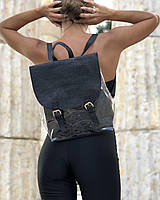 Прозрачный женский рюкзак, модный силиконовый рюкзак мини из силикона с косметичкой черный блеск WeLassie