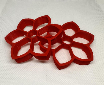 Форма вирубування для печива Квітка, 2 шт./1 уп, червоний (KG-8149)