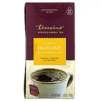 Teeccino, чай з обсмажених трав, смак лісового горіха, без кофеїну, 25 чайних пакетиків, 150 г (5,3 унції)