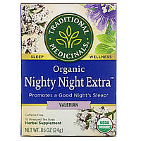 Traditional Medicinals, Nighty Night Extra, чай из органической валерианы, 16 отдельно упакованных чайных в в