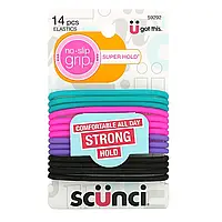 Scunci, Тугие резинки для волос Everyday & Active, No Slip Grip, 14 штук в Украине