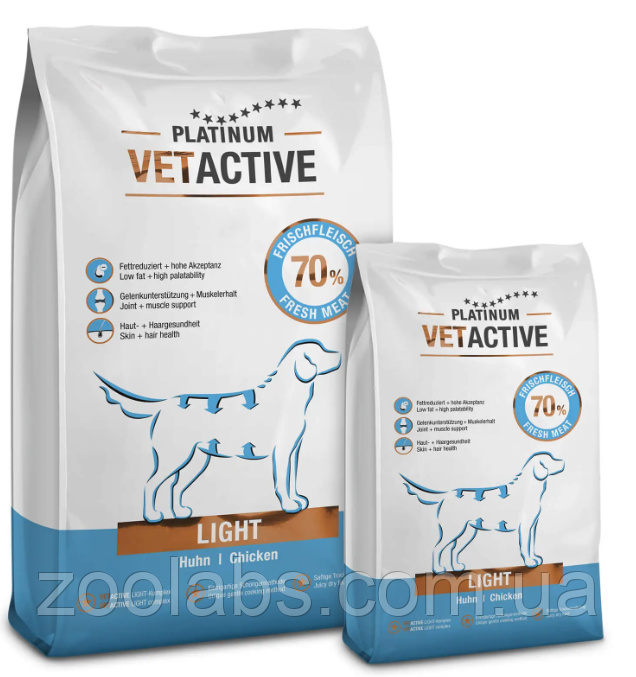 Низькокалорійний корм Платінум для собак всіх порід | Platinum Vet Active Light 5 кг