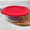 Скляна форма із силіконовою кришкою із жароміцного скла 2.1 л Borcam Red Cover, фото 7