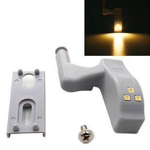 Світлодіодна LED підсвічування меблів шафи на меблеву петлю, теплий білий