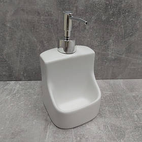 Дозатор для рідкого мила 400 мл з підставкою для губки BonaDi 851-292/853-158 White