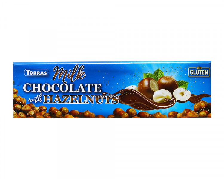 Шоколад молочный TORRAS з фундуком 32% (БЕЗ ГЛЮТЕНА), 300г