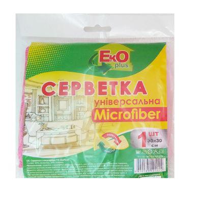 Серветка мікрофібра для Універсальна  30х30 см  ТМ EKO PLUS  1 шт., фото 1