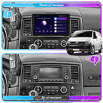 Штатна магнітола Lesko для Volkswagen Multivan T5 Рестайлінг 2009-2015 екран 9" 4/64Gb CarPlay 4G Wi-Fi G 9 шт., фото 3