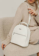 Шкіряний жіночий міні-рюкзак Kylie білий
