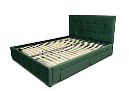 Двоспальне ліжко в тканині з шухлядами Жасмін L 017