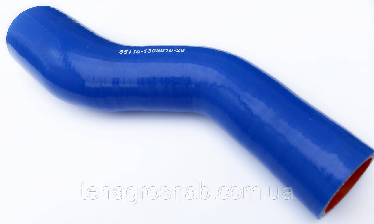 Патрубок радіатору КАМАЗ ЕВРО верх. Сummins (D40/60мм. L310мм. силікон) 65115-1303010-28
