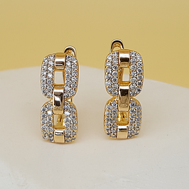 Сережки медзолото XUPING 18К (англ.замок, застібка колечком)