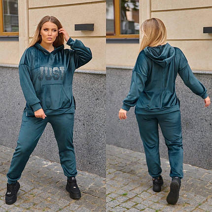 Розкішний жіночий костюм, тканина "Велюр" 58, 60 розмір 58, фото 1