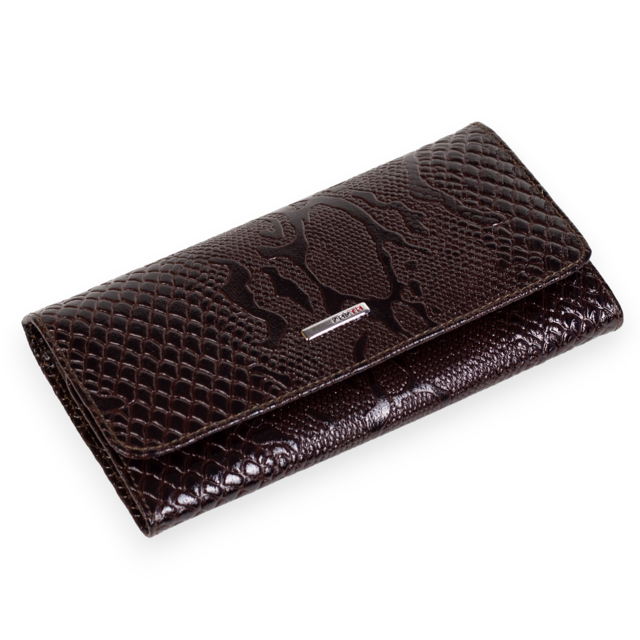 Жіночий гаманець з натуральної шкіри Karya 1182-015 лаковий коричневий