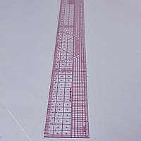 Лінійка-лекало Peri пряма кравецька для побудови викрійок 60см ширина 5см пластикова №20 (6553)