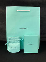 Подарочный комплект с коробочкой под украшения в стиле Tiffany&co (большой)