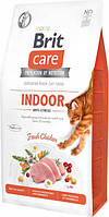 Brit Care Cat Grain Free Indoor Anti-Stress сухой с курицей для снижения уровня стресса у домашних кошек 2 кг