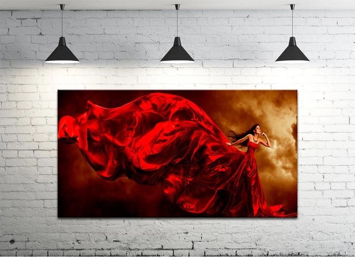 Картина на полотні на стіну для інтер`єру/спальні/прихожої DK Леді в червоному (DKP4560-l458) 50х100 см