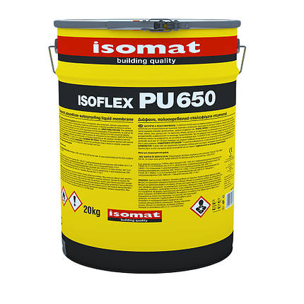Ізофлекс ПУ 650/Isoflex PU 650 — прозора поліуретанова гідроізоляція, стійка до УФ (глянець) уп. 20 кг, фото 1