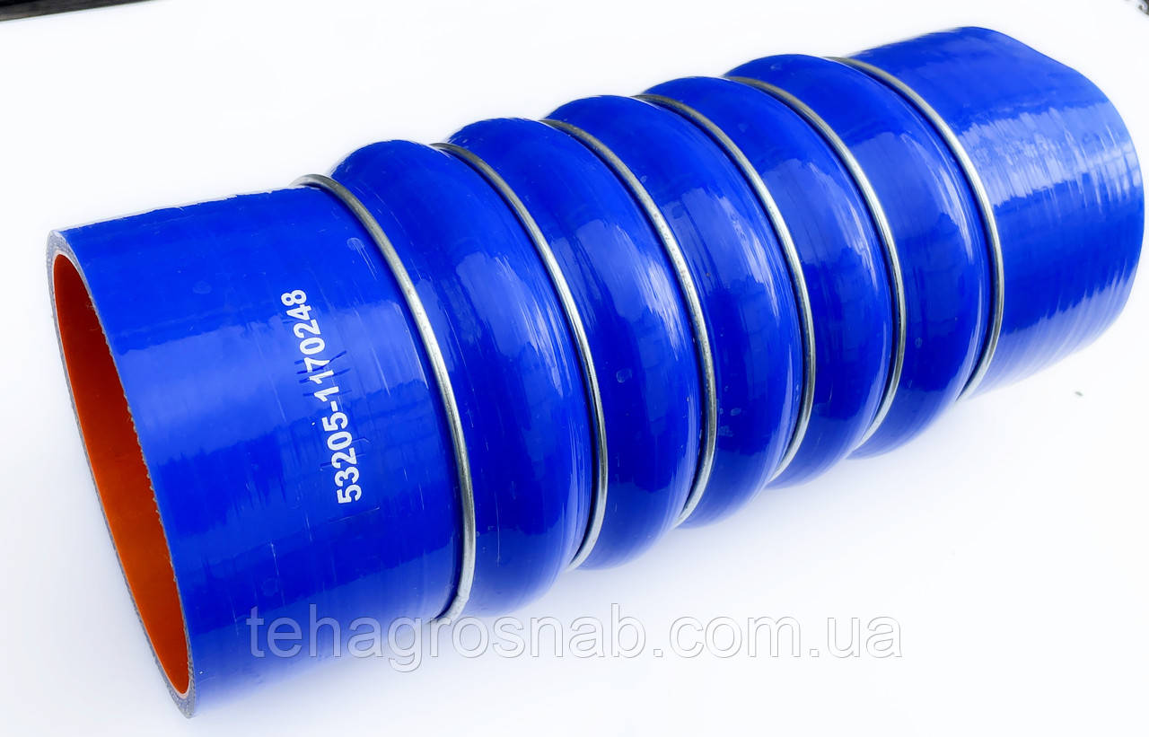 Патрубок інтеркулера КАМАЗ ЕВРО (D100мм. L250мм. силікон) 53205-1170248