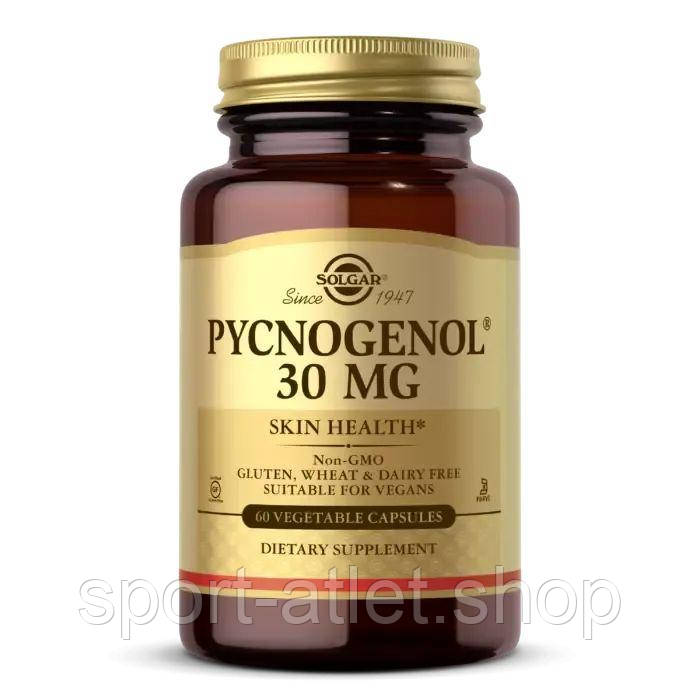 Натуральна добавка Solgar Pycnogenol 30 mg, 60 вегакапсул