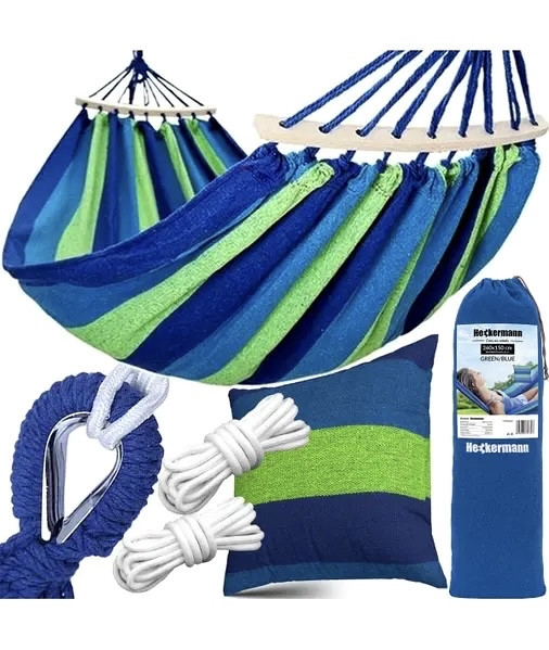 Гамак подвійний Heckermann 260×150 (ширина планки 60см), фото 1