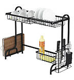 Сушарка для посуду Kamille 77х29,5х55,5см алюмінієва (чорний колір), фото 3