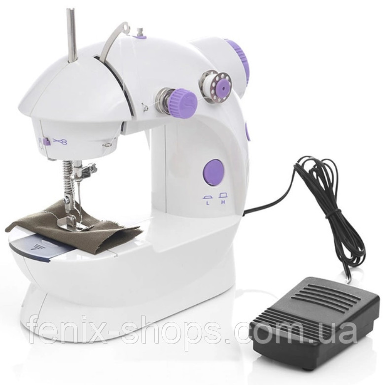 Швейна міні машинка портативна Mini Sewing Machine SM-202A 4 в 1 з педаллю та адаптером живлення