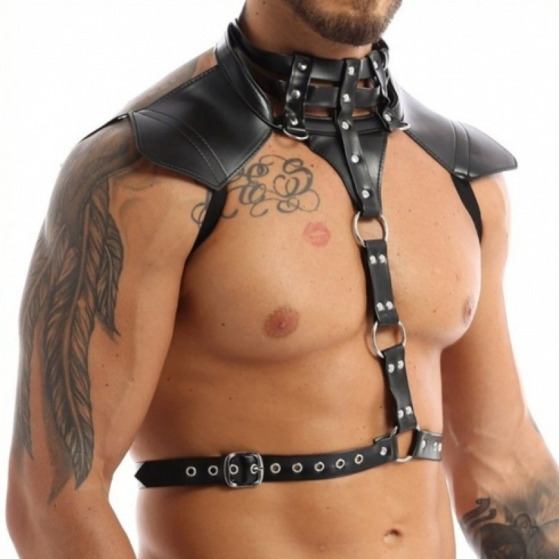 Mens Faux Leather Halter Кітті