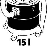 Einhell Пилосос для золи акум TE-AV 18/15 Li C - Solo, PXC, 18В, 15л, 100 мбар, фото 11