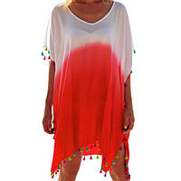 White Orange Tassel Beach Cover up Китти